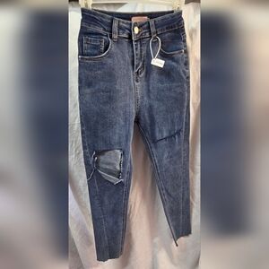 Classic Blue Distressed Skinny Jeans